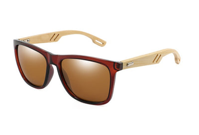 Colorful Wood Sunglasses Men Women Square Bamboo Glasses