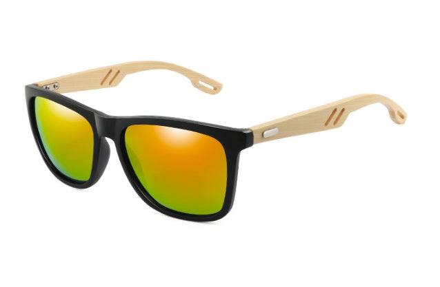 Colorful Wood Sunglasses Men Women Square Bamboo Glasses