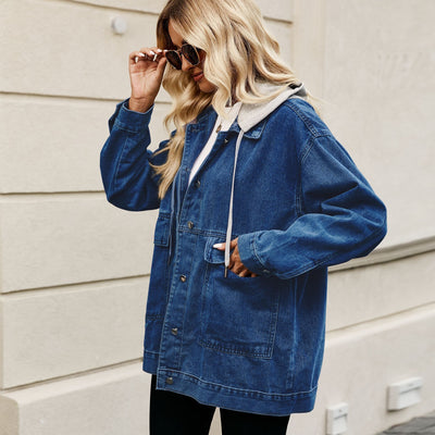 Retro Loose Denim Jacket Top For Women