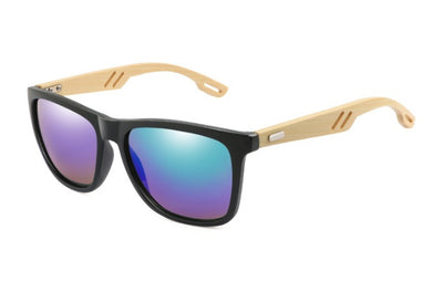 Colorful Wood Sunglasses Men Women Square Bamboo Glasses