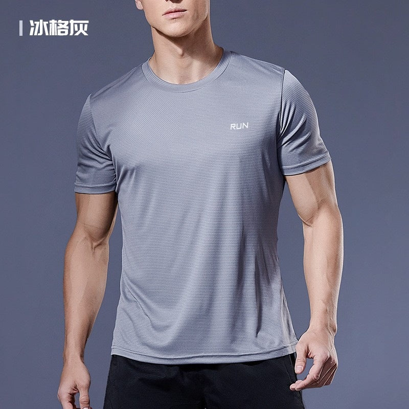 Men&amp;#039;s Summer Sports T-shirt Ice Silk Loose And Quick-drying Fitness