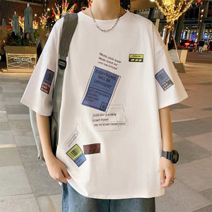 Short-sleeved T-shirt Men&#039;s New Ins Loose Hong Kong Style Summer Fashion  T-shirt