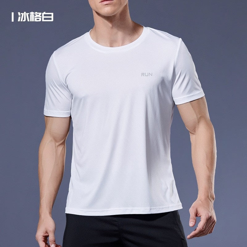 Men&amp;#039;s Summer Sports T-shirt Ice Silk Loose And Quick-drying Fitness