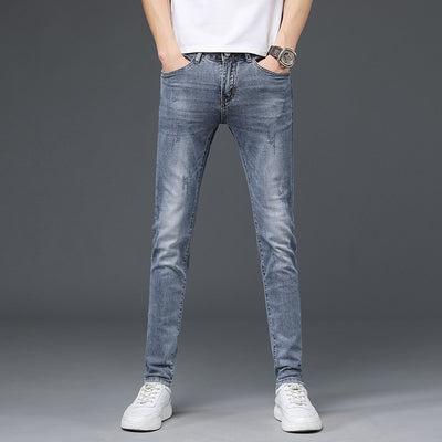 European Station Tide Brand Jeans Men&#039;s 2022 New Youth Slim Fit Pencil Pants Men&#039;s Casual All-match Long Pants