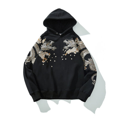 Four Mythical Beasts Shuanglong Suzaku Embroidered Hoodie