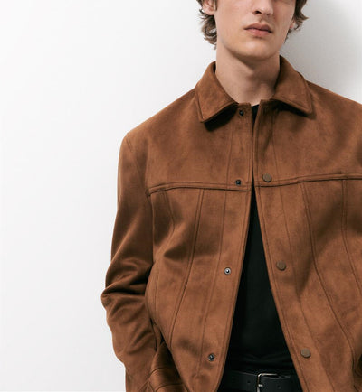 Men&#039;s Suede Lapel Jacket Coat