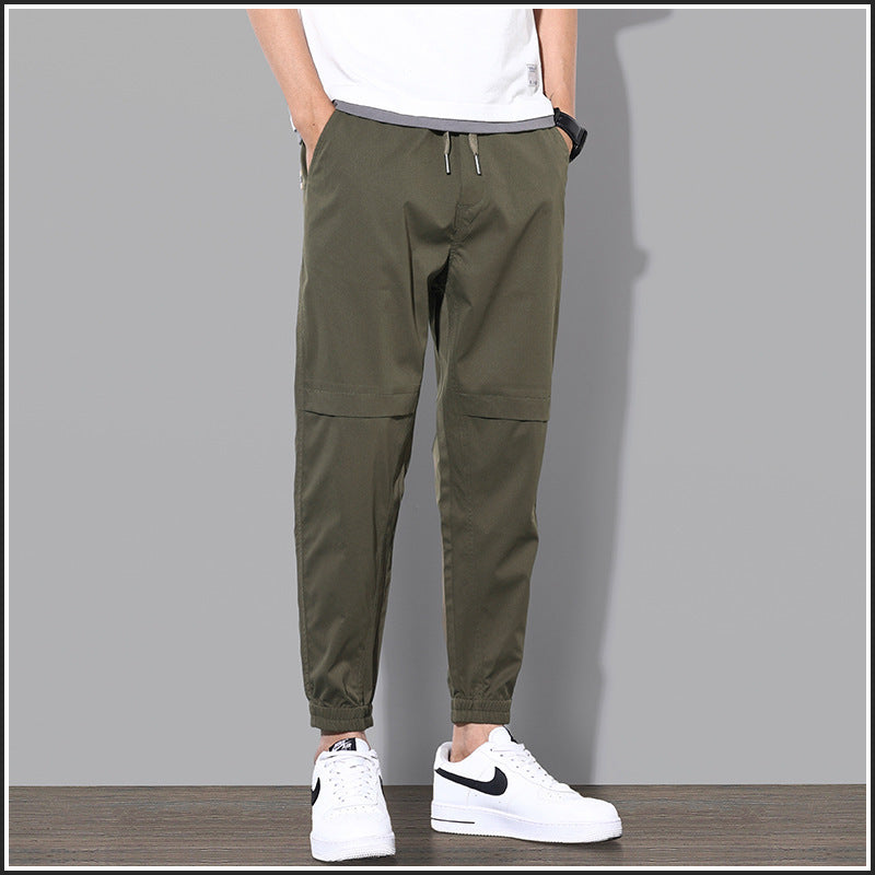 Summer Workwear Casual Long Pants Men&#039;s Loose Sports Pants Trendy Thin Spring Cropped Ankle-tied Pants