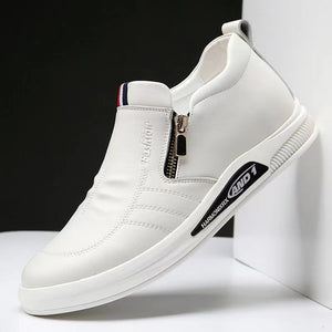 2022 Autumn New Men&amp;#039;s Shoes Breathable Leather Shoes Zipper Shallow Mouth Running Shoes Trendy Fashion Casual Sports Shoes Men