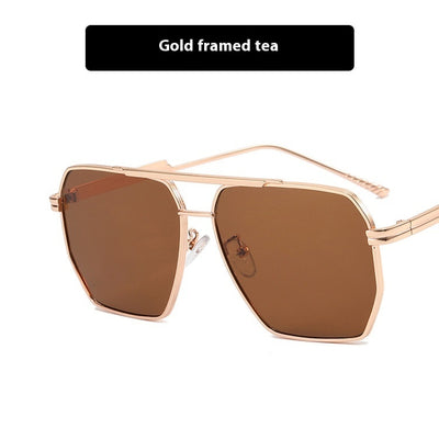 Metal Double Beam Polygonal Sunglasses