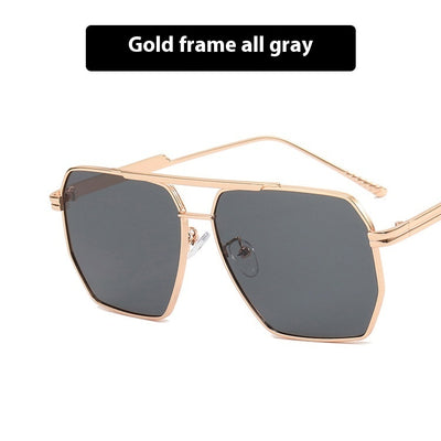 Metal Double Beam Polygonal Sunglasses