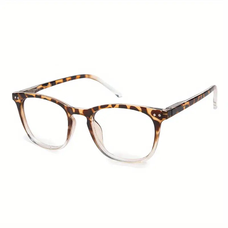 New Presbyopic Glasses Women's Anti Blue Light Contrast Tofu Pudding Leopard Print