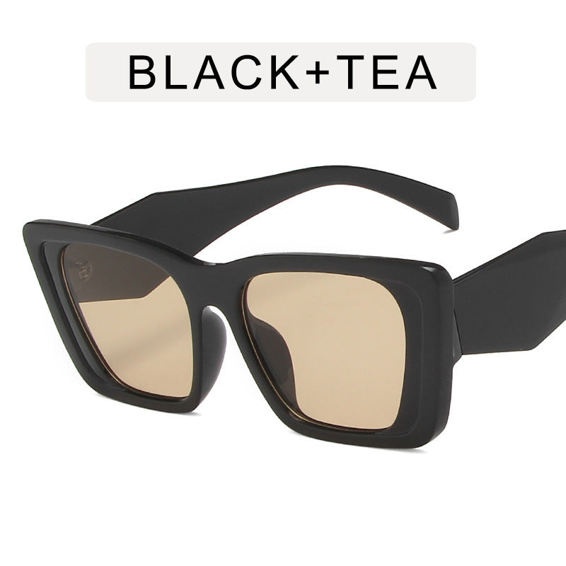 Cat's Eye Large Rim Sunglasses Retro Square Frame Sun Glasses