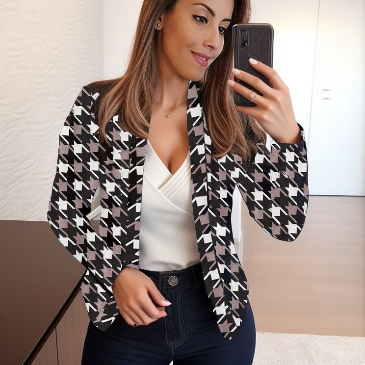 Casual Printed Small Suit Jacket For Women